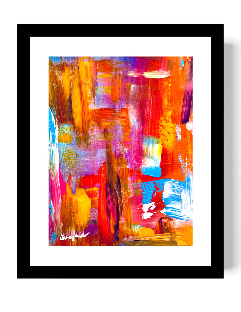 Guajardo Art: Radiance 14X11 Paper Bold Vibrant Abstract Home Decor