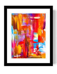 Guajardo Art: Radiance 14X11 Paper Bold Vibrant Abstract Home Decor