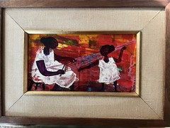 Alizandro Valencia Mexican Artist Mixed Media Painting Listed Signed