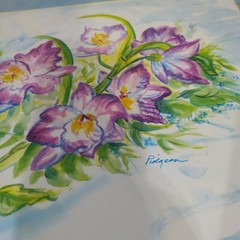 Original Matted 16 X 20 Gladiolus Floral Watercolor Painting Sealed In Plastic