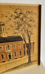 VINTAGE 1964 Bonnie von Duyke Dover, Delaware Historical Sites Large Painting