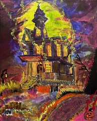 PJH STUDIOS – Halloween Night – Acrylic Painting On Canvas – 100% Original ⭐️
