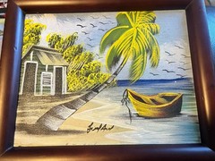 Caribbean Hideaway Oil Painting In Frame Size 12 X 10