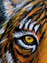 Susan Tolle-Knight Tiger Head 11×14 Original Expressionist Painting
