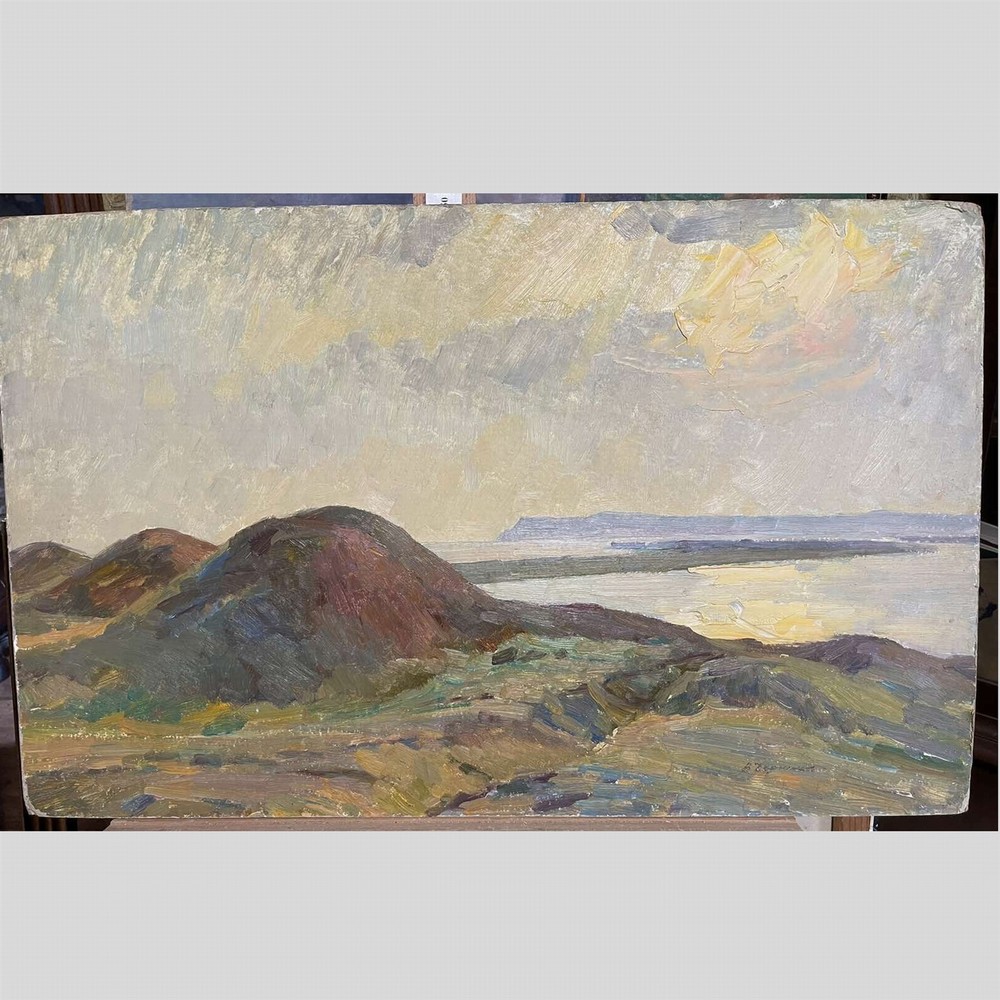 Old OIL Hand PAINTING /Black Sea Dunes near Ochakov/USSR Realism 31″=80cm SIGNED