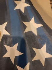1950s Paint by Number American Eagle Flag Patriotic Folk Art Painting Framed
