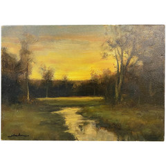 Dennis Sheehan Tonalist Oil Painting Sunset Landscape