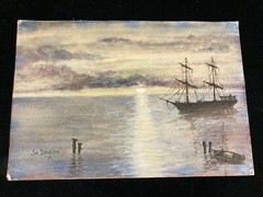 1919 ORIGINAL WATERCOLOR PAINTING SIGNED JIM DAVIDSON, 12 1/2″ X 8 1/2″