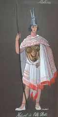 Malaysia Rotti Island Gouache Painting Legout Costume 47x21cm Indonesia 20th