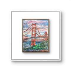 Golden Gate Bridge Modern Original Art 11×14 Signed Canvas Acrylic Painting BACH