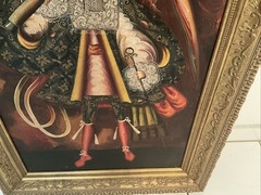 C’1890’s PERU OIL ON CANVAS Angel Arcabucero Cuzco School 27”x19″ (FRAMED 34X26)