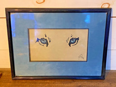 Listed Art D. Arthur Wilson Pastel Painting Framed Signed Cat’s Eyes Lion Tiger