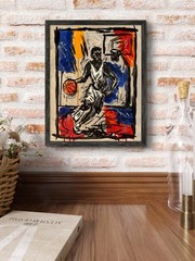 Original Street Basketball Player Expressionist 11×14 Acrylic Canvas Painting