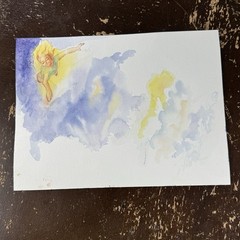 Original Watercolor Painting 9×12 Art Paper Spiritual Journey Of Faith & Light