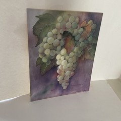 Janice Sumler White Grapes Painting Print. 11” X 14” Signed Reproduction EUC