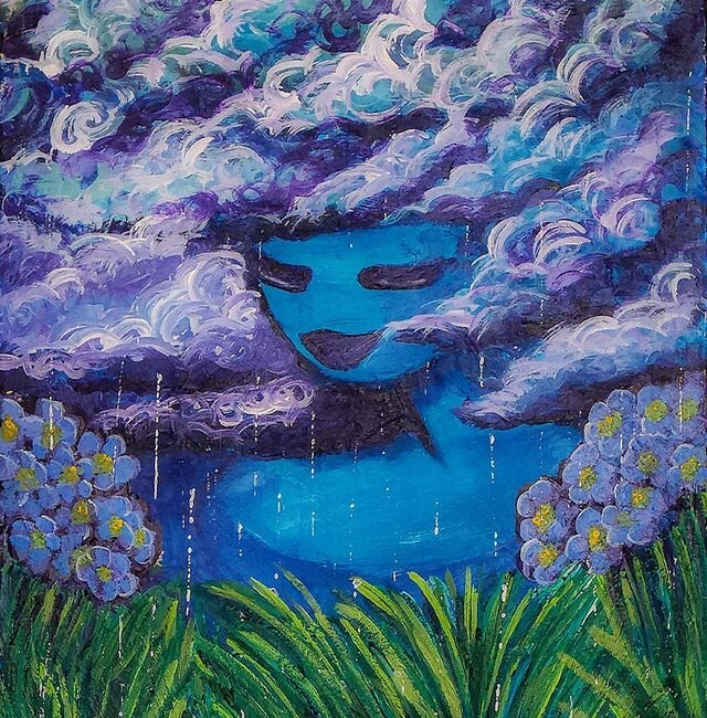 Acrylic Painting „Rain“ Painting Original Art Medium Painting