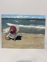 Original Painting “Sea Shells” by Yvette Guardascio 11×14 Acrylic w/ COA Framed
