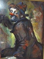 Magnificent Julian Ritter Original Oil Painting Clowns Listed