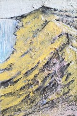 6 inch x 4 inch – Mountain Scene – Mixed Media Mini Painting by A. Avila