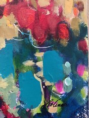 OOAK Original Acrylic Abstract Painting Art Landscape 24×24 Vibrant