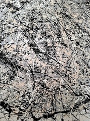 Original Abstract Action Painting jackson pollock style unstretched 36×41 Canvas