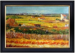 Framed Van Gogh the Harvest Repro, Quality Hand Painted Oil Painting 24x36in