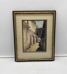 Vintage Watercolor Painting Taxco Mexico Framed Artwork 11.5″ x 14″ Southwestern