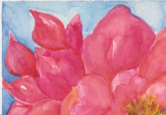 Original ACEO Red Peony Watercolor Painting by Sharon Foster – Flower