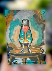 ACEO Original painting – Lava Lamp – OOAK, Chillin’ Collectable, Art