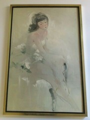 MID CENTURY MODERN PAINTING PRETTY FEMALE WOMAN YOUNG BALLET DANCER MODEL 1960’S