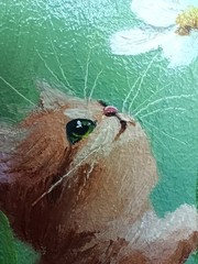 Ginger Kitten Original Oil Painting 6×4 Framed Signed Cat Daisy Animal Art