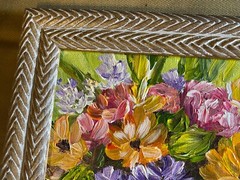 Small Gloria Ester „Basketful Of Spring“ Acrylic Painting – Signed/Framed P10