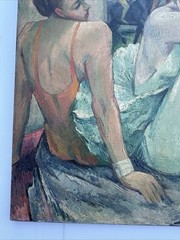 ANTIQUE PAINTING IMPRESSIONIST CIRCUS WOMEN ART DECO BUCHHOLZ LISTED LARGE OIL