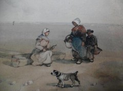 Wilson Carr AKA Paul H Ellis Welsh Victorian Genre Framed Watercolor Painting