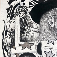 ALAIN DONATE SURREAL CUBAN ART Painting ORIGINAL SKETCH INK/CARDBOARD 12″X 16″