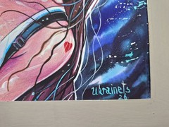 Original Tifa Lockhart Painting A4 Final Fantasy VII Fan Art Handmade Anime Girl