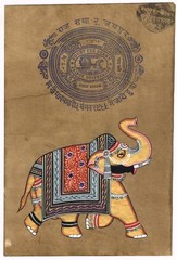 Indian Royal Elephant Painting Hand Miniature Animal Art On Paper 9×13.5 Inches