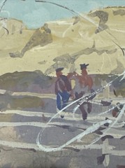 JOSEPH STAHLEY PAINTING AMERICAN REGIONALISM IMPRESSIONISM COWBOY RODEO FAMOUS