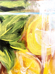 Lemon Jar Painting 12×16 Original Kitchen Wall Art Rustic Farmhouse Decor