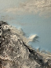 Mountain Scape Painting Textured Landscape Original Acrylic Small