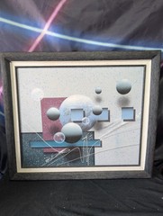 Original Signed Josef Kugler Acrylic Painting 24″x20″ 80s Abstract Geometric