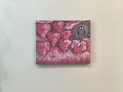 The moon is in love original abstract acrylic moon painting on canvas 8 x 10 in.