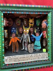 Mexican Folk Art Rafael Rodríguez Cojas Amazing 3D Mask Shop Retablo Ex Voto Box