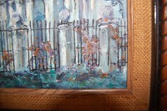 FRAMED ORIGINAL OIL ON CANVAS EL TEMPLETE OLD HAVANA, CUBA ARTIST: HECTO VIDAL