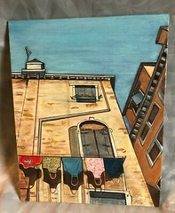 ORIGINAL 8″ x 10″ ACRYLIC PAINTING ~ By 78 YEAR OLD LORETTA BISSET ~ APRIL 2011
