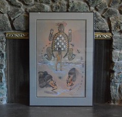 Delbridge Honanie (1946-) Coochsiwukioma – Hopi Painting – Creation Story