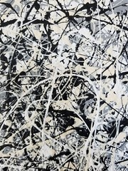Original Abstract Action Painting jackson pollock style signed art decor