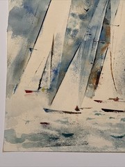 EXPRESSIONIST PAINTING SAILING MODERNIST MAURICE SILBER NAUTICAL ART FAMOUS