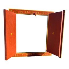 Vintage Indian Hand Painted Wood Window Shutter Jharokha Frame Folk Art 21×20
