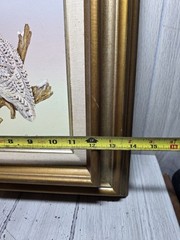 Vintage Snow Owl On Canvas Wildlife Painting Still Life C Carson 8×10 Serigraph
